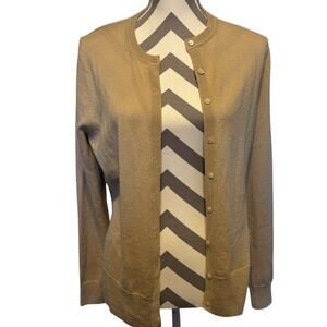 Brooks Brothers Mens Ultra-Fine Merino Crewneck Sweater Tan Large